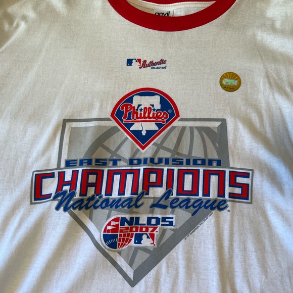 2007 Philadelphia Phillies MLB NLDS east champions T shirt XL NWOT w/ hologram - Picture 2 of 4